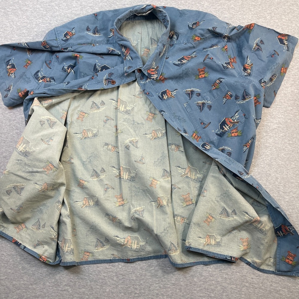 Disney Parks Aulani Hawaii Shirt Mens XL‎ Extra Large Rayon Cotton Tiki Mickey - Picture 6 of 8